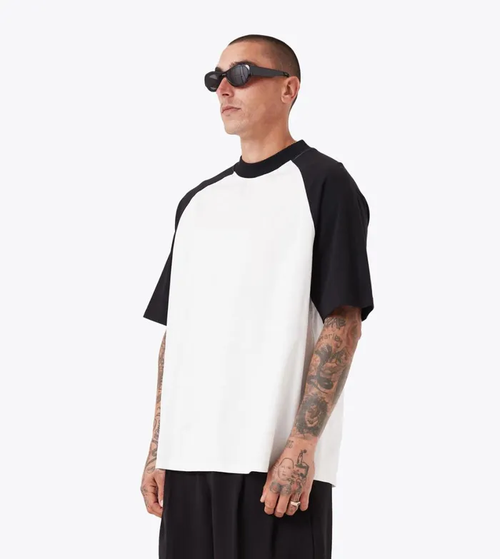 Zanerobe Tees and Tanks Men Raglan Lounge Tee Vintage WhiteBlack