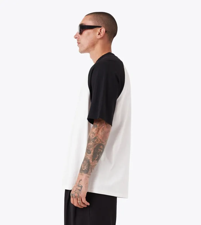 Zanerobe Tees and Tanks Men Raglan Lounge Tee Vintage WhiteBlack