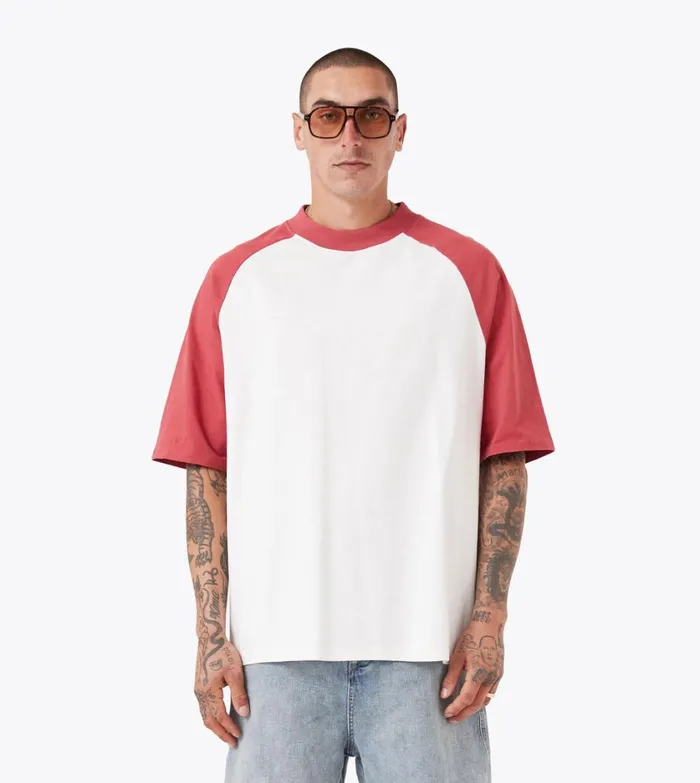 Zanerobe Tees and Tanks Men Raglan Lounge Tee Vintage WhiteCherry