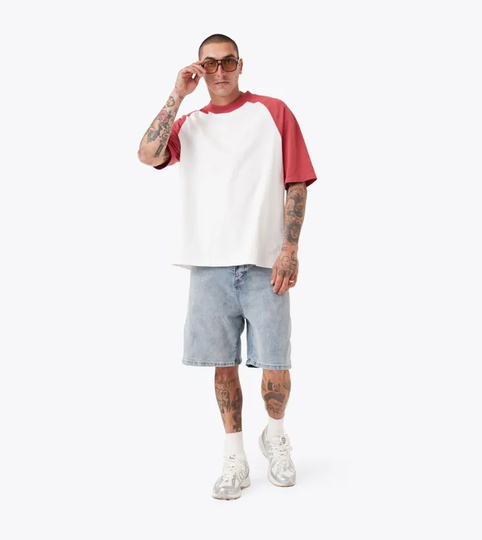 Zanerobe Tees and Tanks Men Raglan Lounge Tee Vintage WhiteCherry