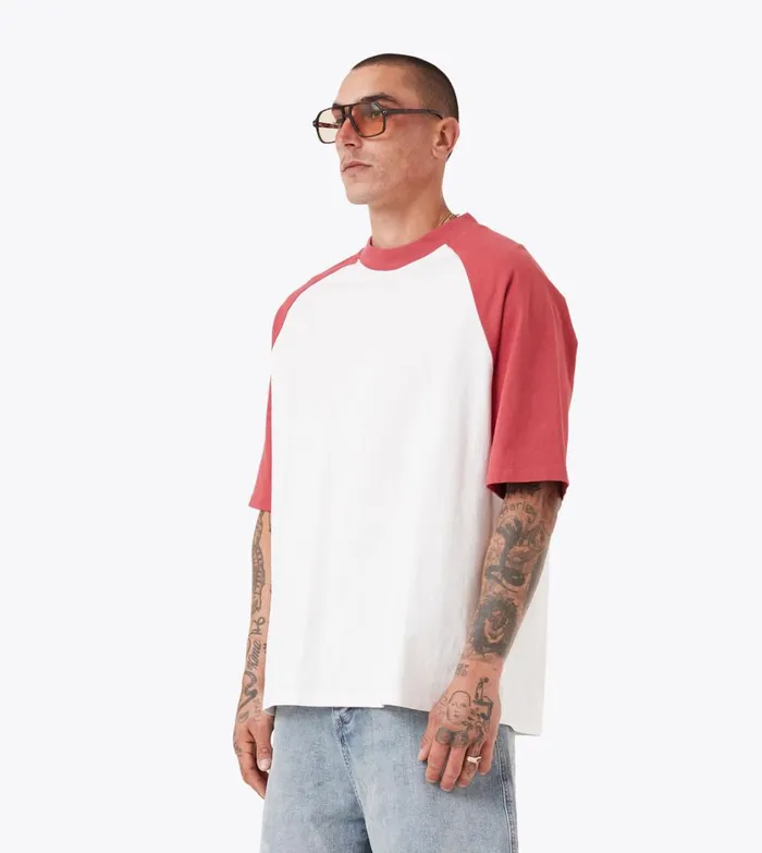 Zanerobe Tees and Tanks Men Raglan Lounge Tee Vintage WhiteCherry