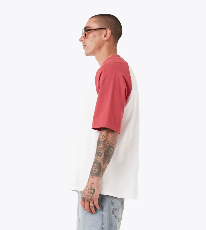 Zanerobe Tees and Tanks Men Raglan Lounge Tee Vintage WhiteCherry